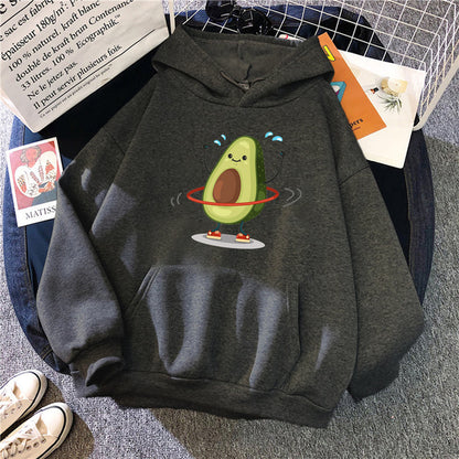 Hoodies Sporty Cartoon Avocado