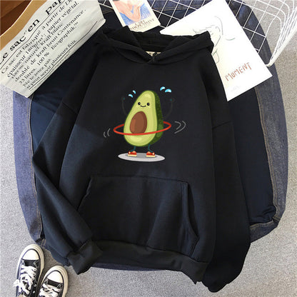 Hoodies Sporty Cartoon Avocado