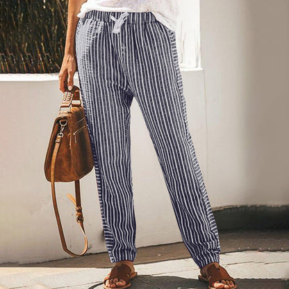 Striped wide-leg pants