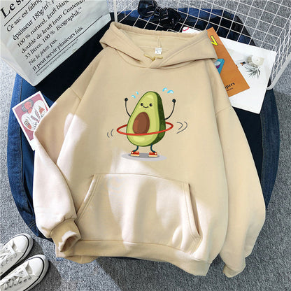 Hoodies Sporty Cartoon Avocado