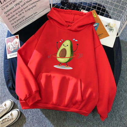 Hoodies Sporty Cartoon Avocado