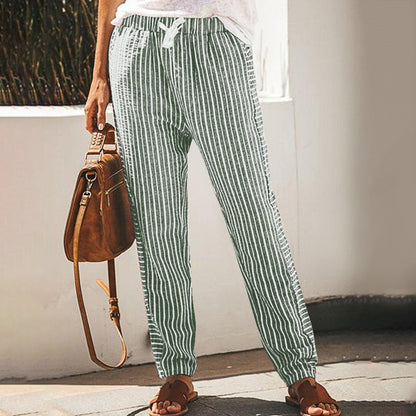 Striped wide-leg pants