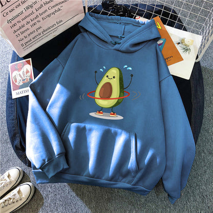 Hoodies Sporty Cartoon Avocado