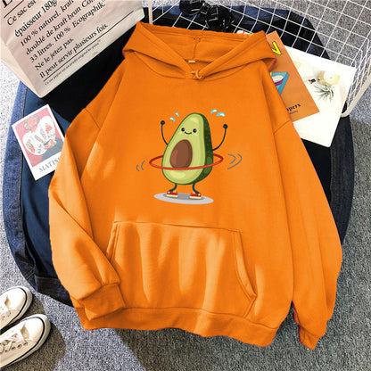 Hoodies Sporty Cartoon Avocado
