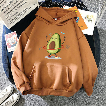 Hoodies Sporty Cartoon Avocado