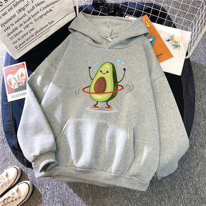 Hoodies Sporty Cartoon Avocado