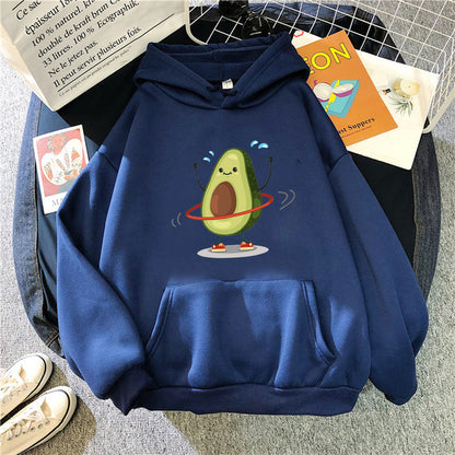 Hoodies Sporty Cartoon Avocado